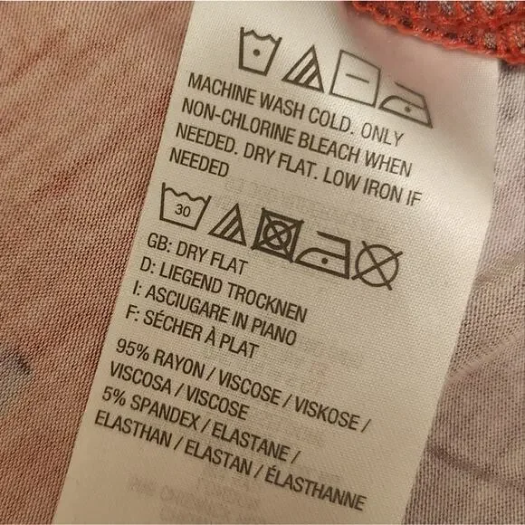 LOGO Lori Goldstein XS Orange Floral Long Sleeve Tunic - Picture 5 of 8